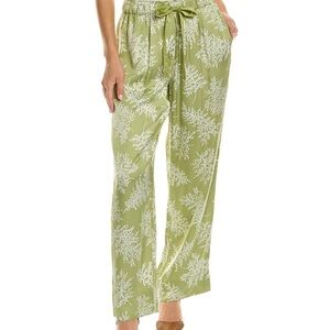 Rebeca Taylor Green Floral Print Pants
